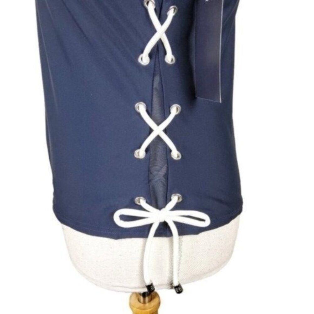 Tommy Hilfiger Side Lace Up Tankini Top Navy Size Large - Picture 4 of 10